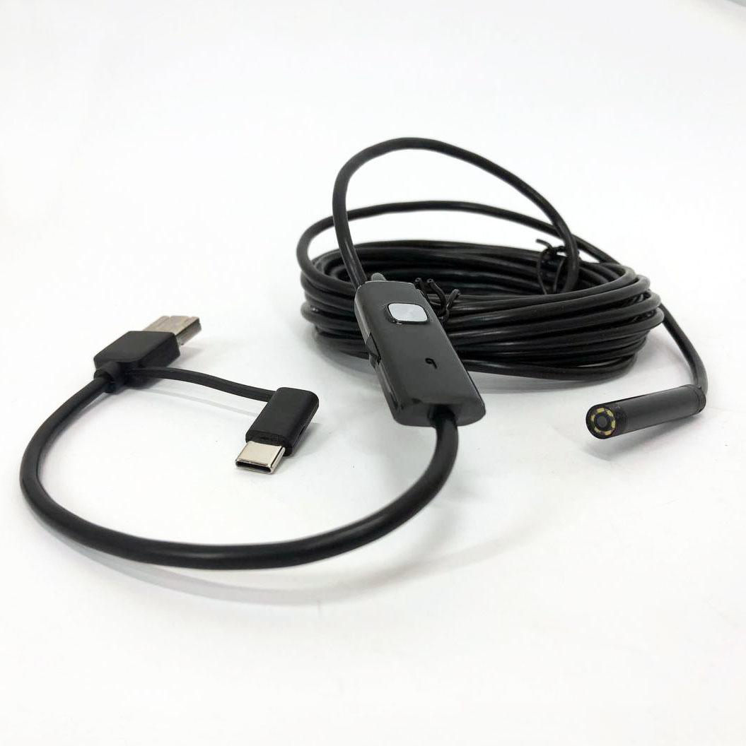 Эндоскоп цифровой USB/micro с подсветкой и кабелем 2 м 7 мм Black - фото 8