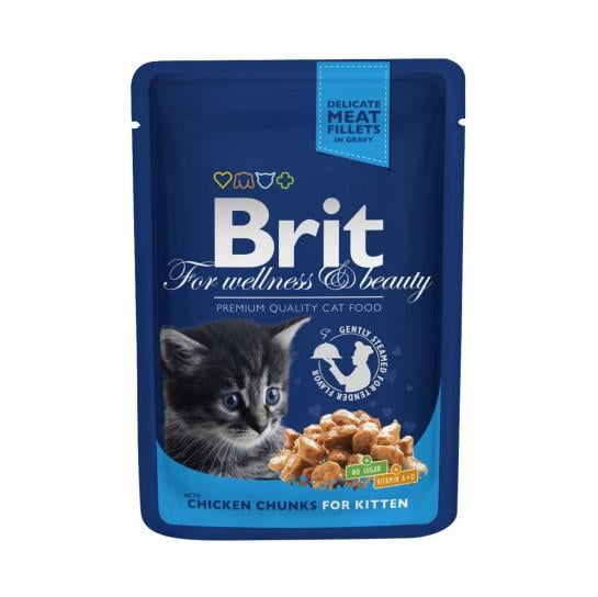 Влажный корм Brit Premium for Kitten для котят с курицей 100x24 шт. (2378752848)