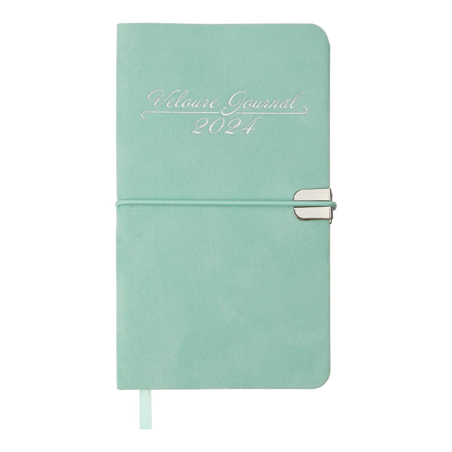 Еженедельник датированный Buromax Velour 2024 85х153 мм 128 стр. Мятный (BM.2891-38)