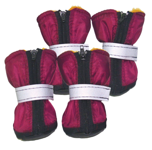 Ботинки для собак на флисе №0 3,5x5x9 см Бордовый (00000007164)