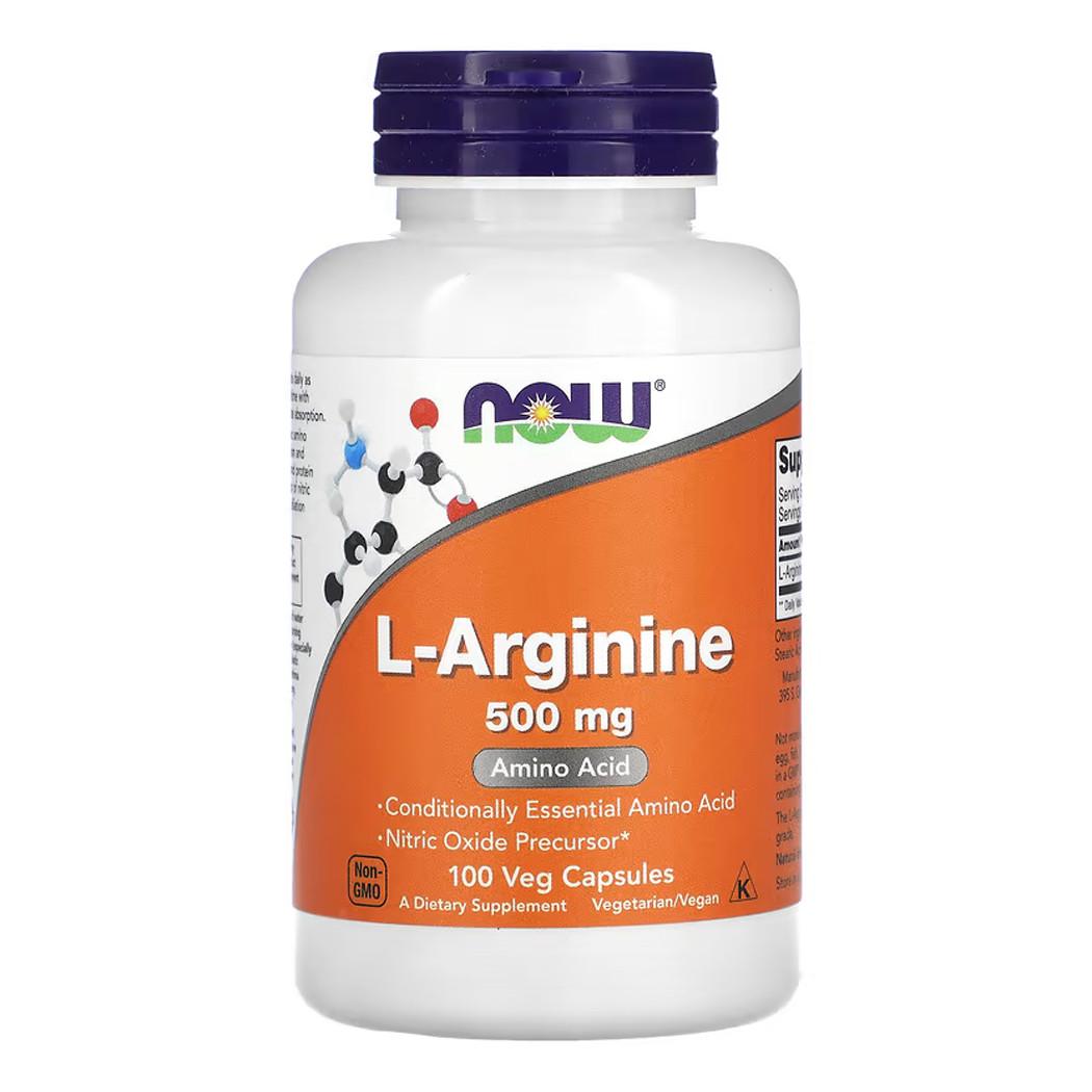 Аргинин NOW L-Arginine 500 мг 100 капс. (02903-01)