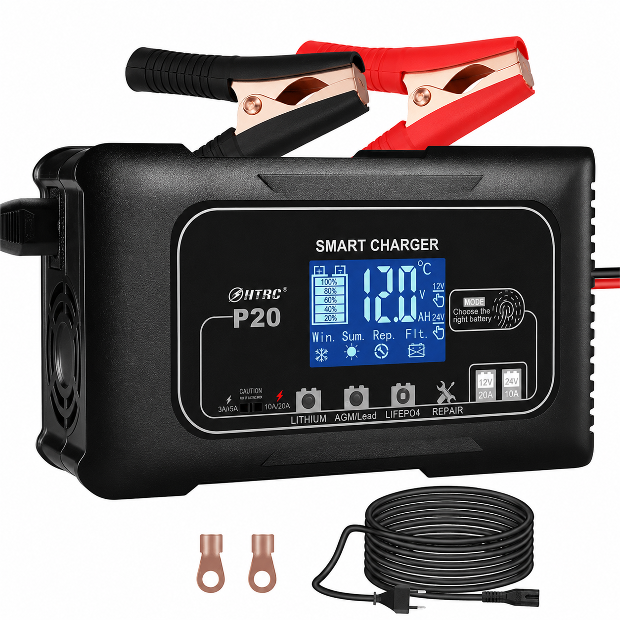 Зарядное устройство для аккумулятора HTRC P20 12V/24V 20A smart charger (2800831643)