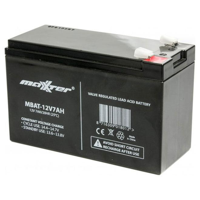 Аккумуляторная батарея MAXXTER MBAT-12V7AH F1 7Ач 12В Аккумуляторная батарея MAXXTER MBAT-12V7AH F1 7Ач 12В
