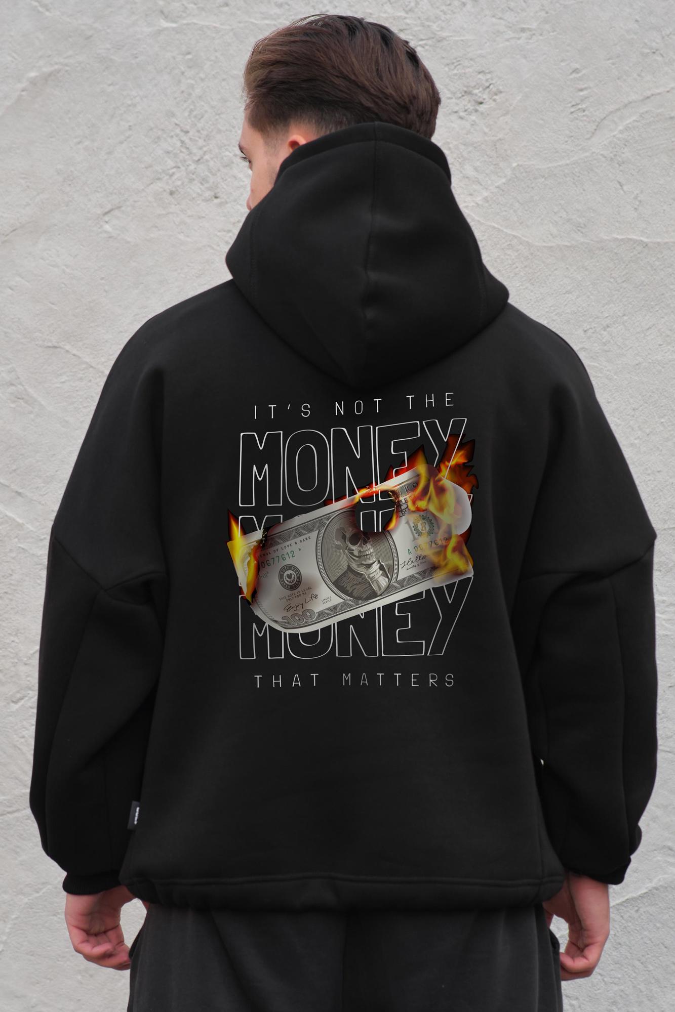 Худи на флисе Without с капюшоном и принтом Fire оверсайз Black (8055520) Худи на флисе Without с капюшоном и принтом Fire оверсайз Black (8055520)