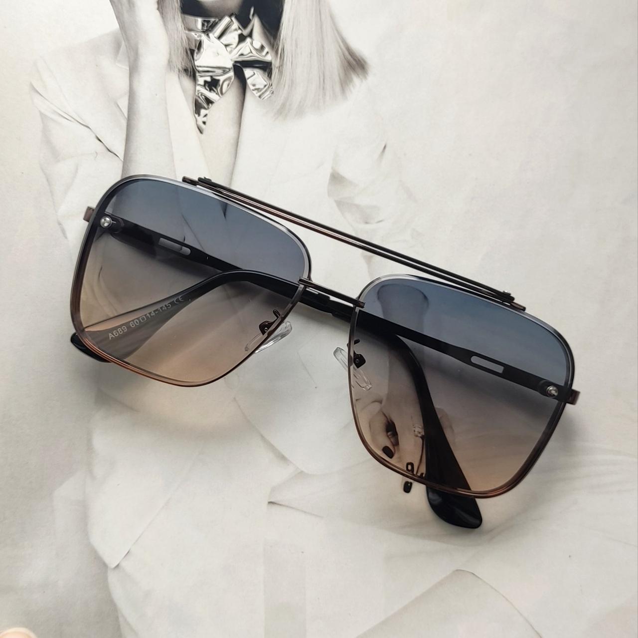 Очки квадратные авиаторы Бирюзово-коричневый (6634)