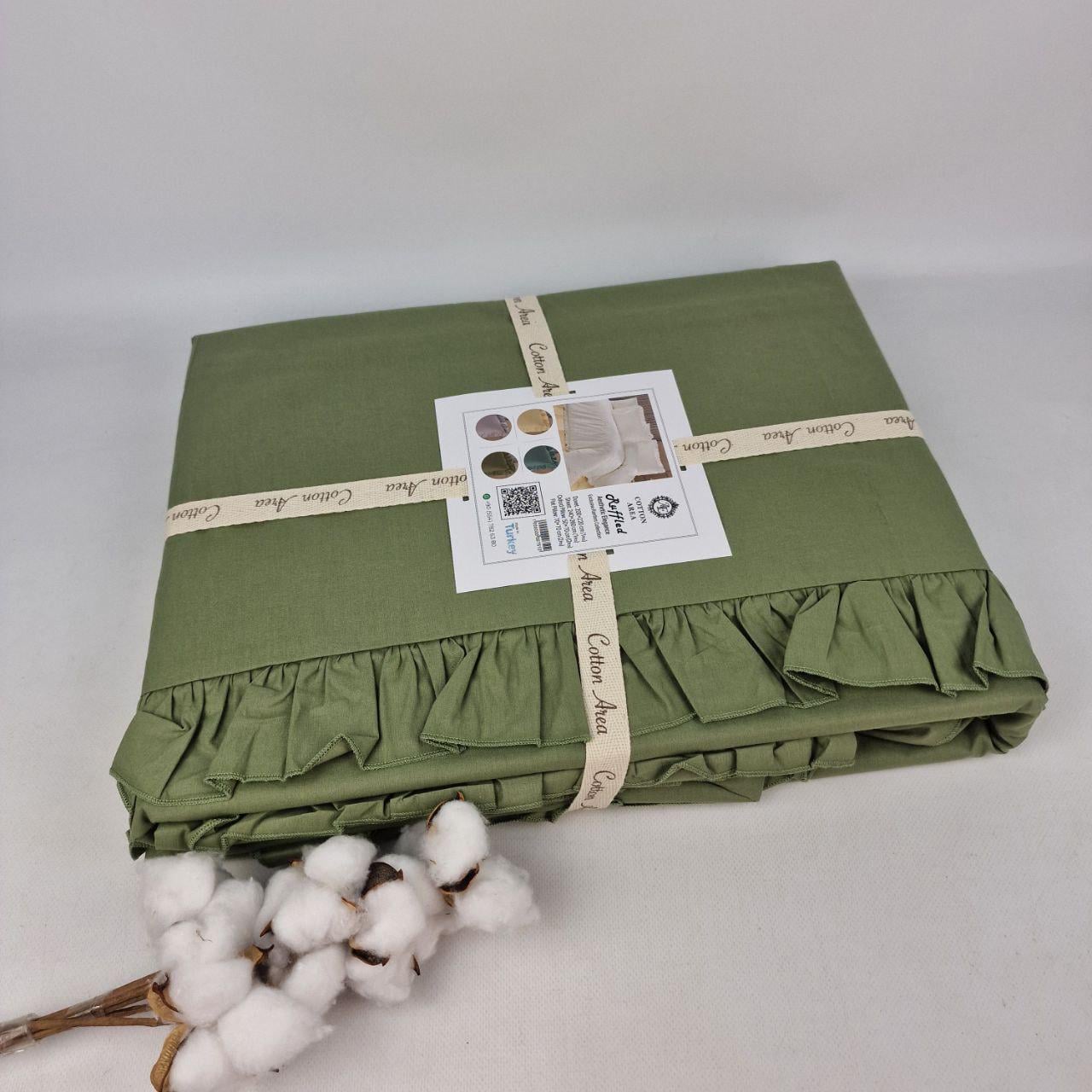 Комплект постельного белья AE Ранфорс Ruffled 200x220 см Olive (CN40218)
