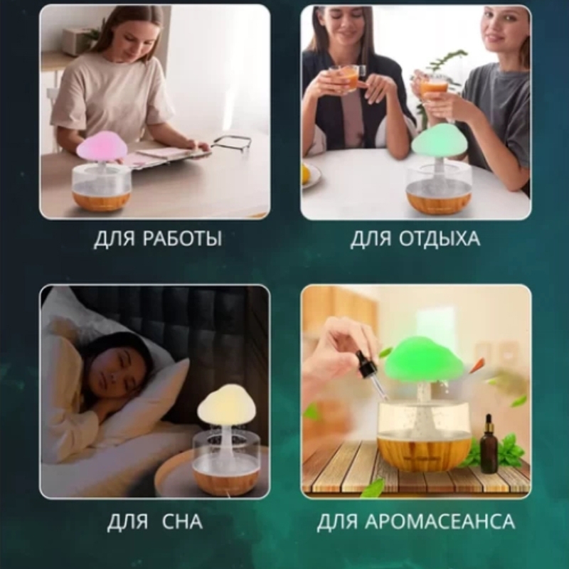 Зволожувач повітря UKC Cloud Rain Humidifier ефект дощу/нічник (23678279) - фото 6
