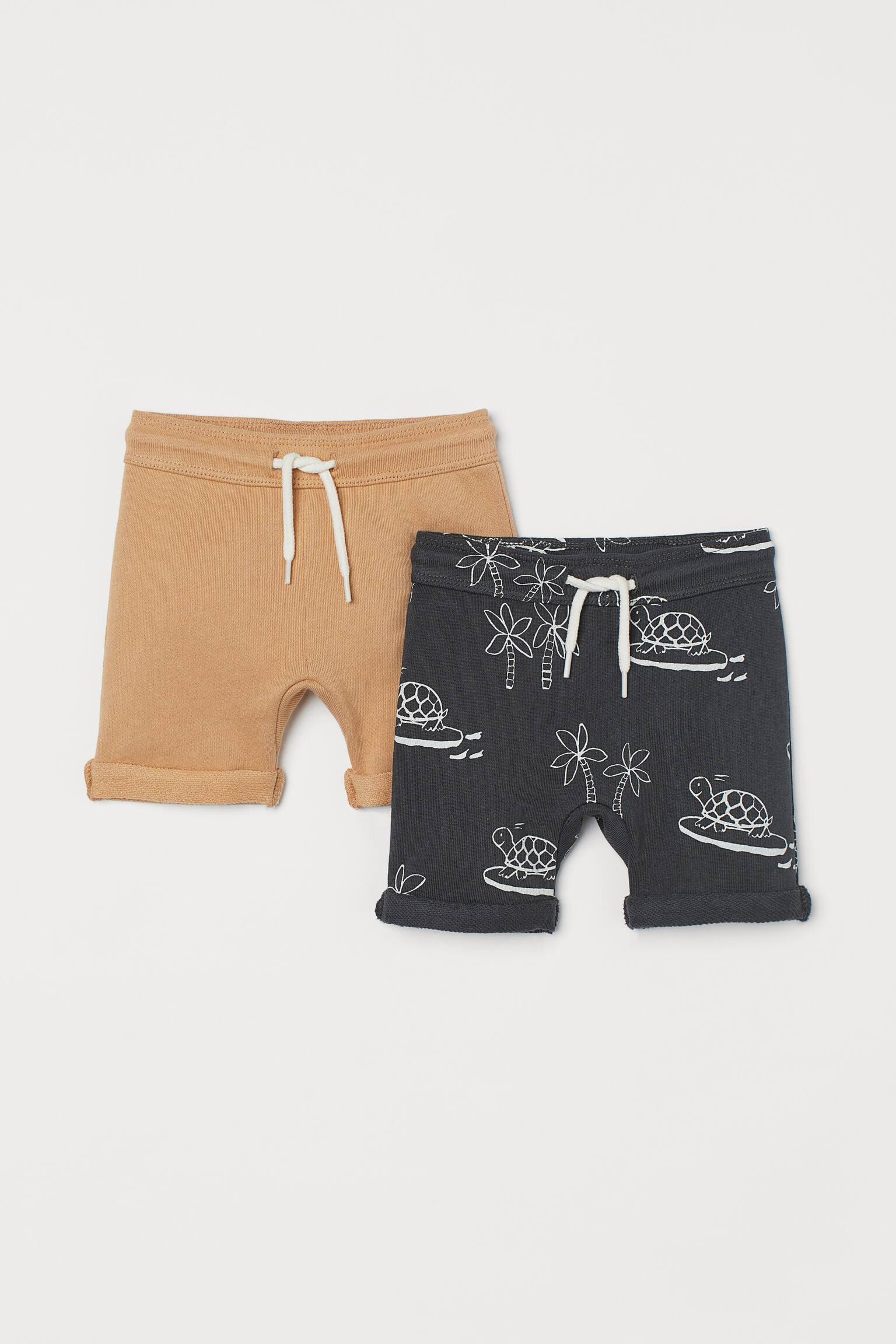 Шорти H&M 2 шт. 104 см Бежевий/Сірий (S2806947465)