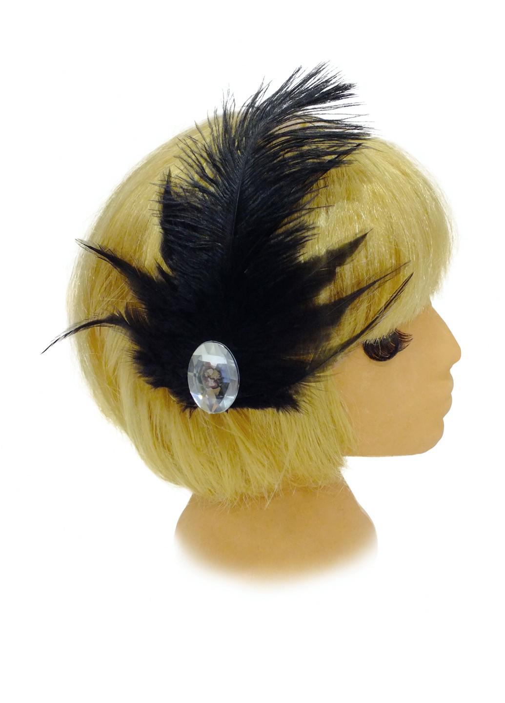 Заколка с перьями (99-95BLK-BLK-VZ)