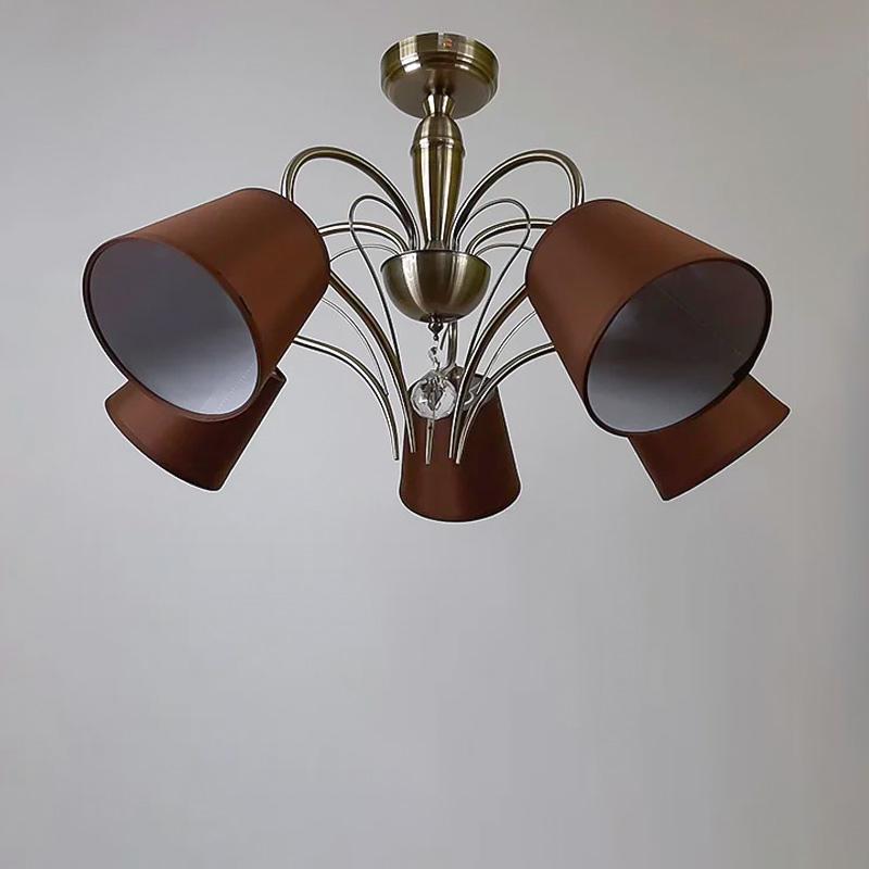 Люстра потолочная с абажурами Light House SA-16043/5 AB+BR E14 Бронзовый