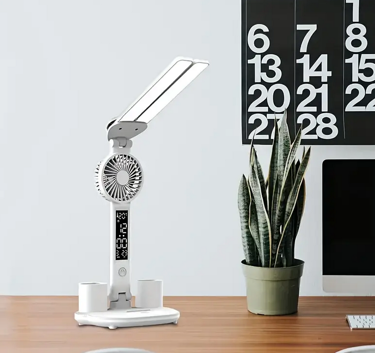 Лампа світлодіодна настільна з 2 плафонами та вентилятором Білий (DC-222) - фото 10 Лампа світлодіодна настільна з 2 плафонами та вентилятором Білий (DC-222) - фото 10
