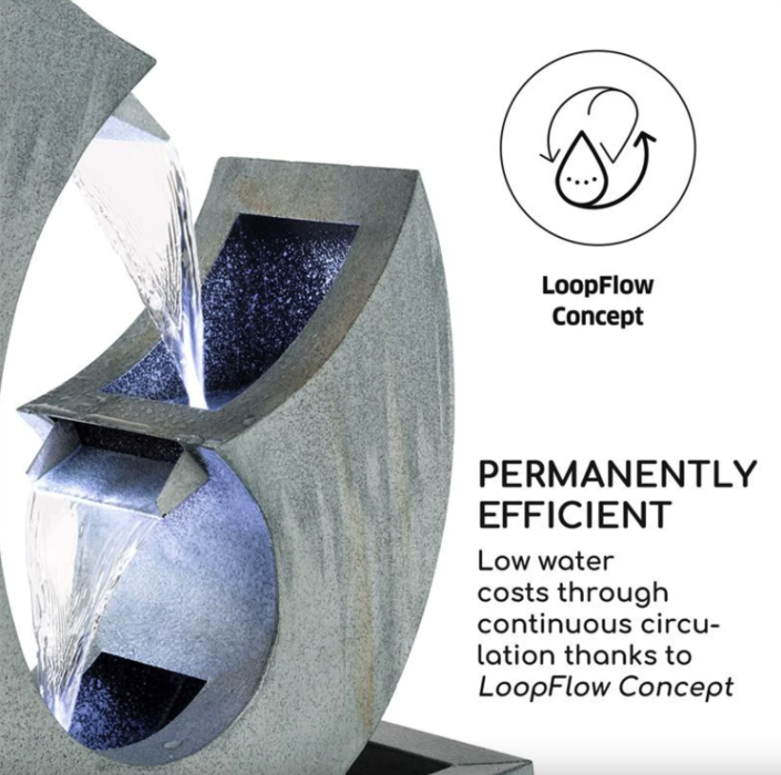 Фонтан садовый KLARSTEIN Blumfeldt Trumpet Flow с LED-подсветкой/тихой циркуляцией воды и энергосберегающим насосом (10033430) - фото 3