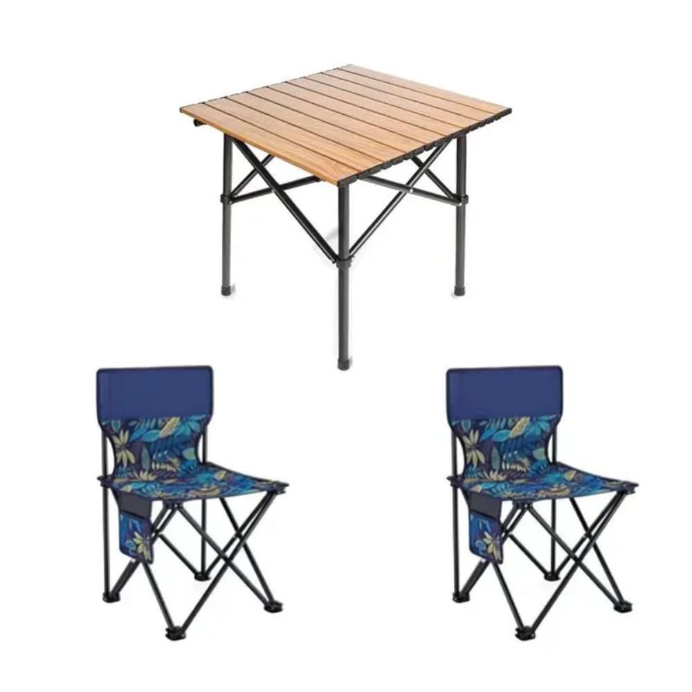 Комплект складаний стіл та 2 стільці 53х55х50 см стільці метал/тканина/з сумкою 40х40х35 см Коричневий
