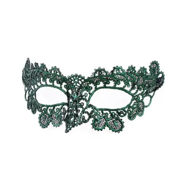 Маска карнавальная ажурная 22х7 см Зеленый (Т003)