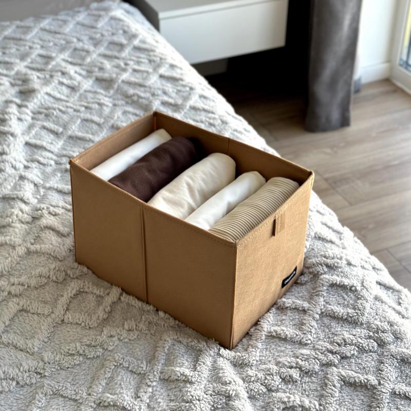 Короб для зберігання одягу M Бежевий (Hy-M-beg) - фото 1 Короб для зберігання одягу M Бежевий (Hy-M-beg) - фото 1