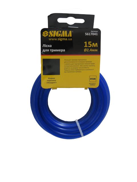 Ліска тримерна 2,4 мм квадратна 15 м (2258)