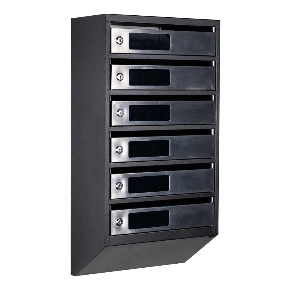 Ящик почтовый многосекционный ЯП06C Черный/Нержавеющая сталь (24061054)