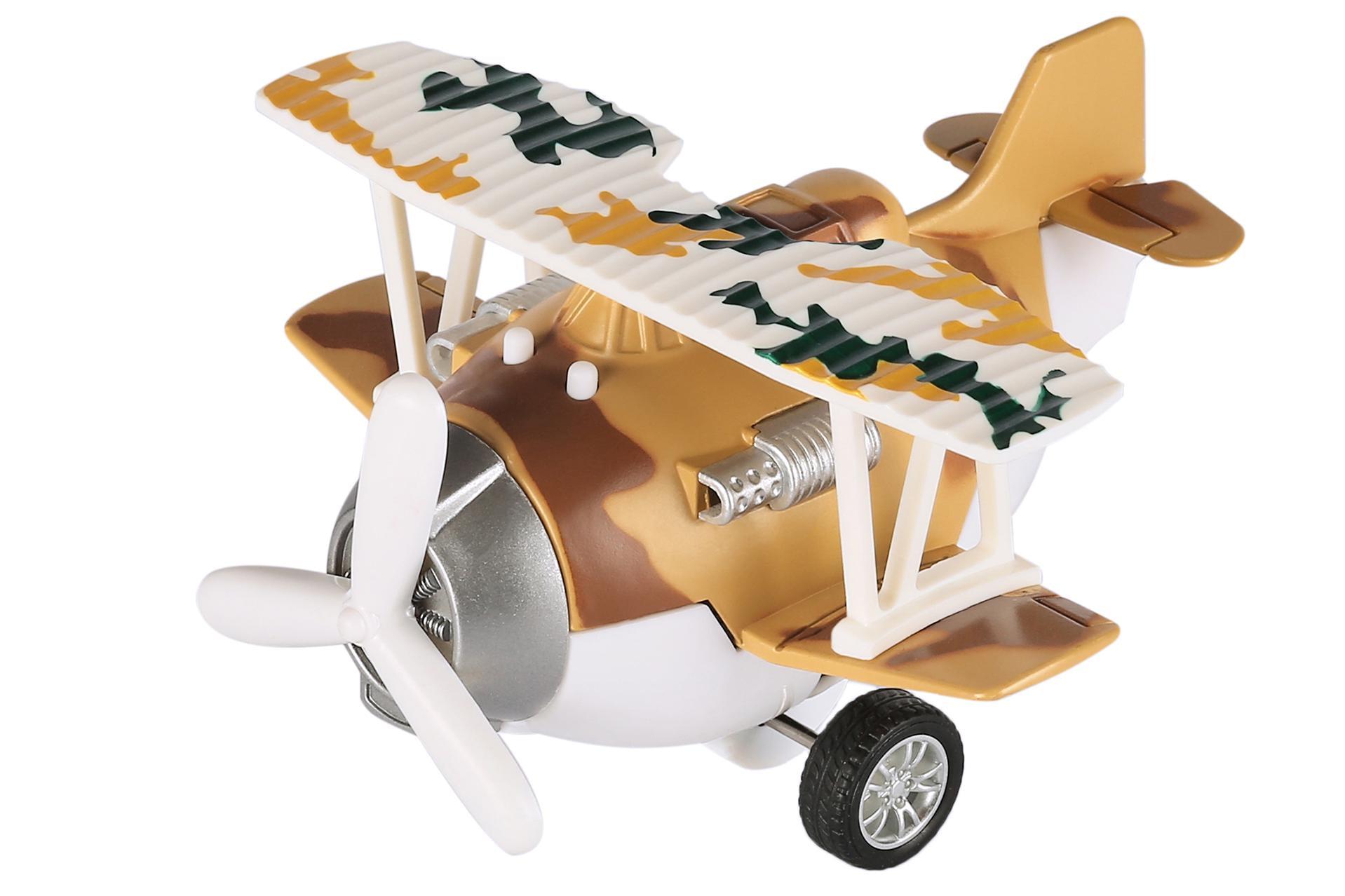 Игрушечный самолетик Same Toy Aircraft с подвижными колесами и винтом Коричневый (SY8016AUt-3)