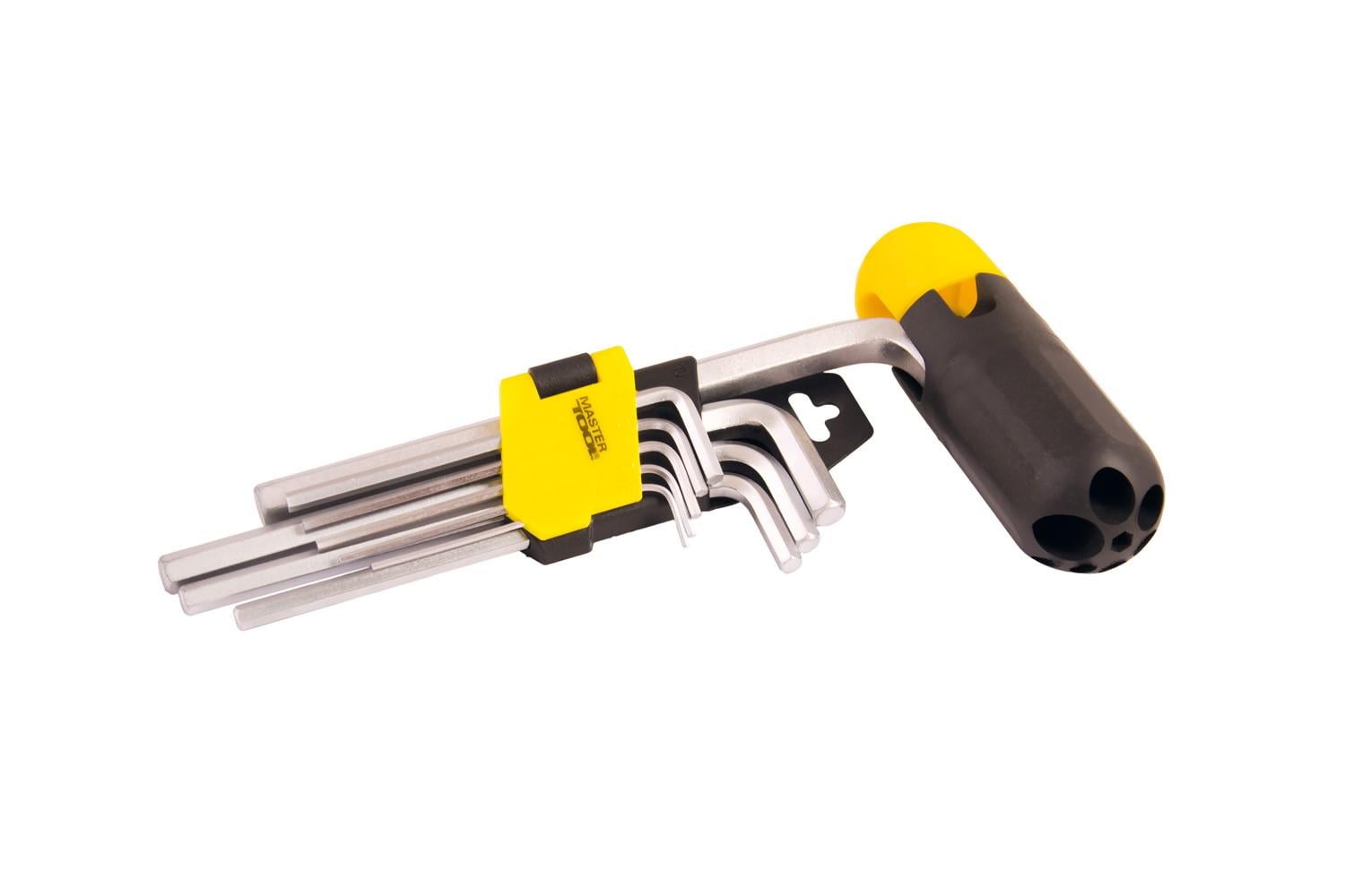 Ключи шестигранные с держателем MasterTool CrV 1,5-10 мм 74/172 мм 9 шт. (75-0958)