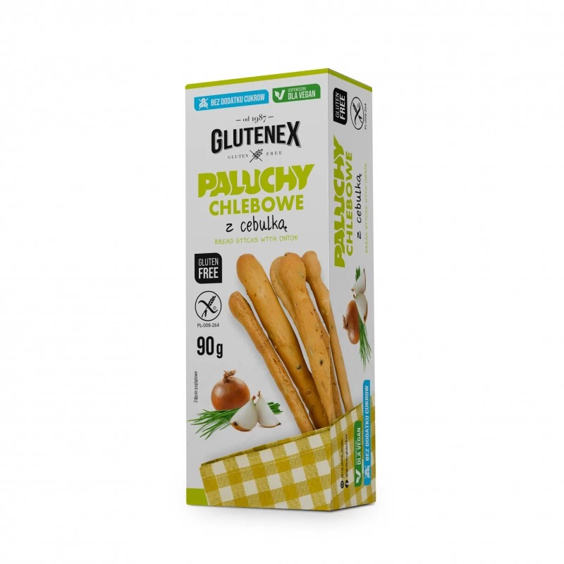 Палички хлібні без глютену з цибулею Glutenex 90 г (5901866005763)