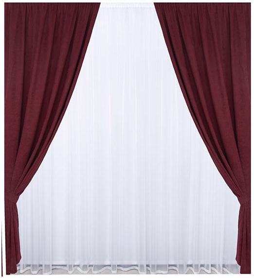 Комплект штор Микровельвет 1,5x2,85 м 2 шт. №13 Бордовий (2872-01) - фото 1 Комплект штор Микровельвет 1,5x2,85 м 2 шт. №13 Бордовий (2872-01) - фото 1