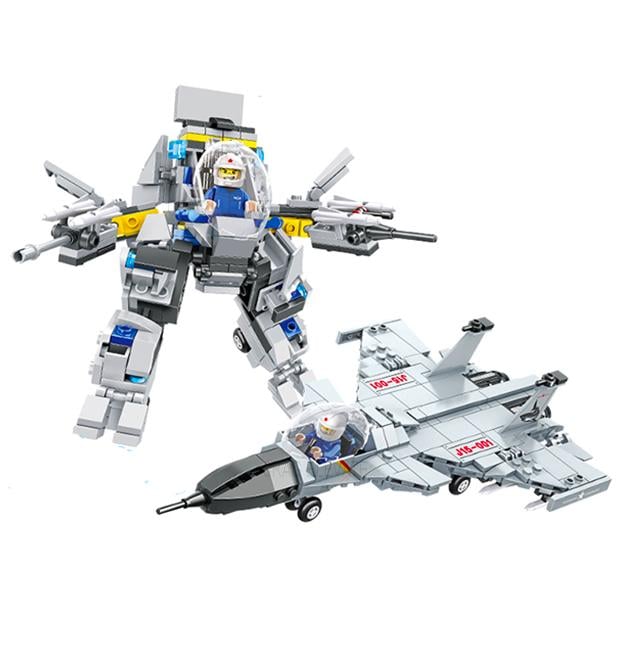 Конструктор Powerful Military Робот-Літак 2в1 314 деталей дитячий Білий