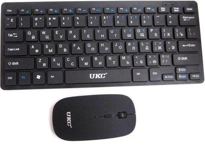 Клавіатура з мишкою UKC WI 1214 Wireless Чорний (548498) - фото 1