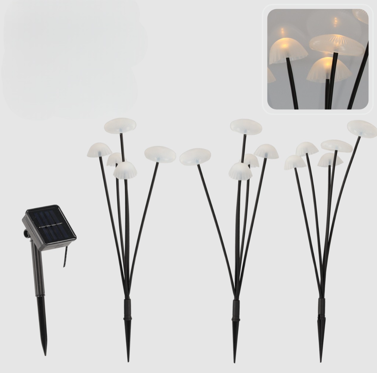 Фонарь-светильник солнечный садовый Garden Line SOL6100 в форме грибов высотой 43 см 15 LED Теплый белый свет (24723211) - фото 2 Фонарь-светильник солнечный садовый Garden Line SOL6100 в форме грибов высотой 43 см 15 LED Теплый белый свет (24723211) - фото 2
