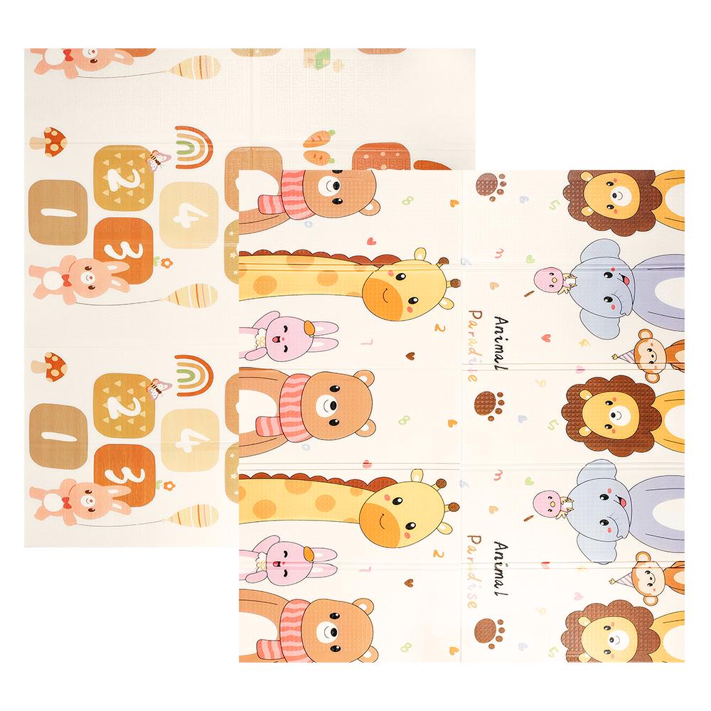 Коврик детский Poppet двусторонний Зверята близняшки/Классики 200х180x1 см (PP034-200)