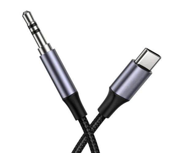Перехідник Audio Remax RC-C015 Type-C to Jack 3,5 мм 1,2 м Black