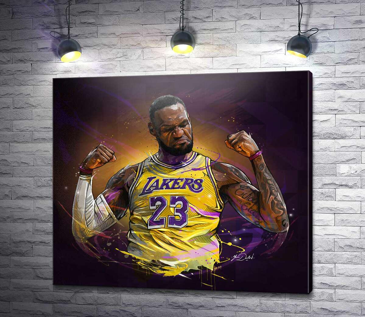 Картина ArtPoster Леброн Джеймс в стойке победителя 130x115 см Модуль №1 (003876)