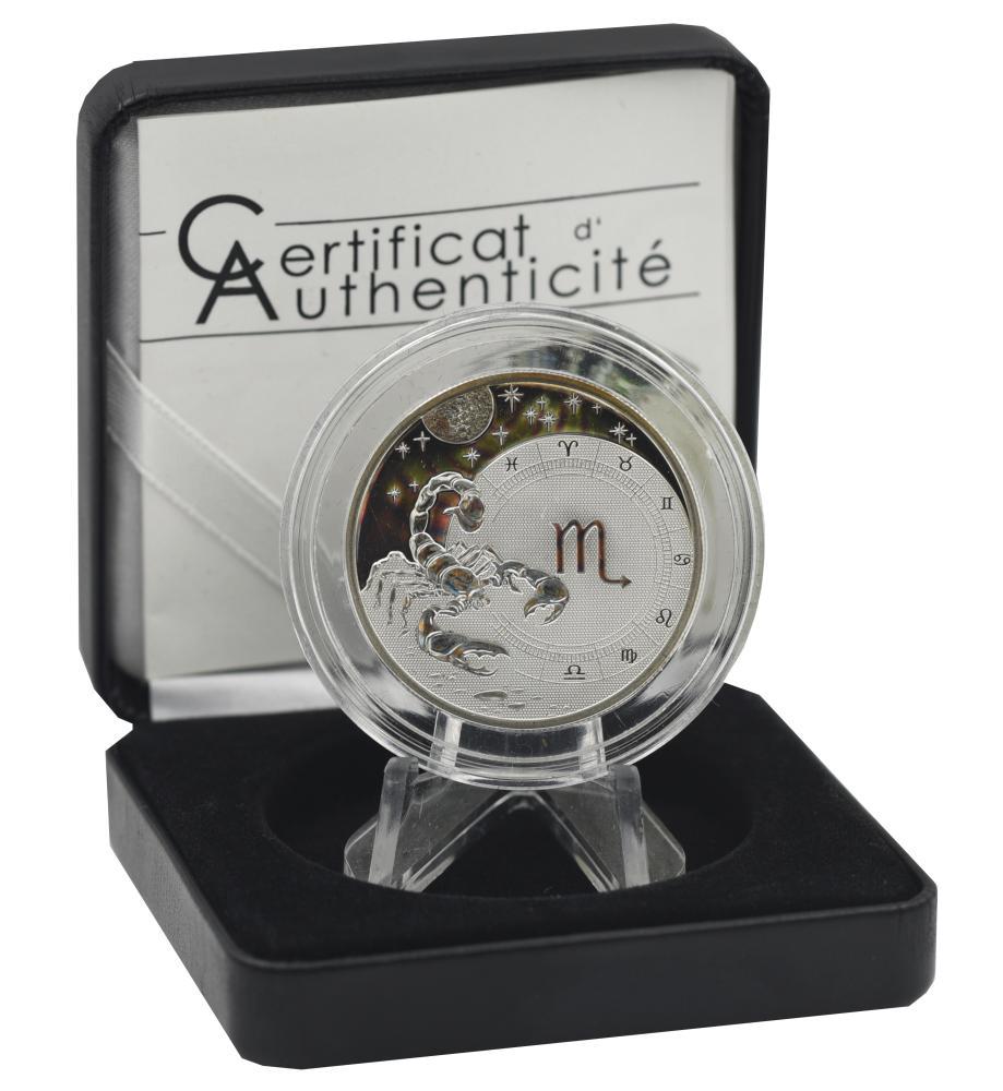Камерун 500 франков 2010 Серебро UNC Знаки зодиака Скорпион (М20590)
