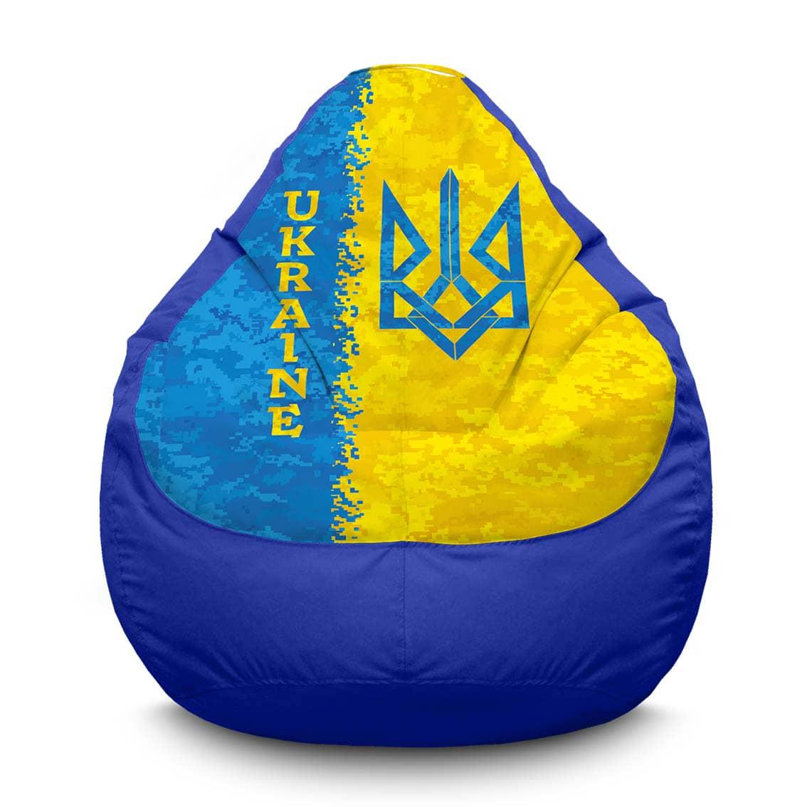 Кресло мешок iPuff Украина Пиксель Оксфорд XXXL 100х135 см Синий