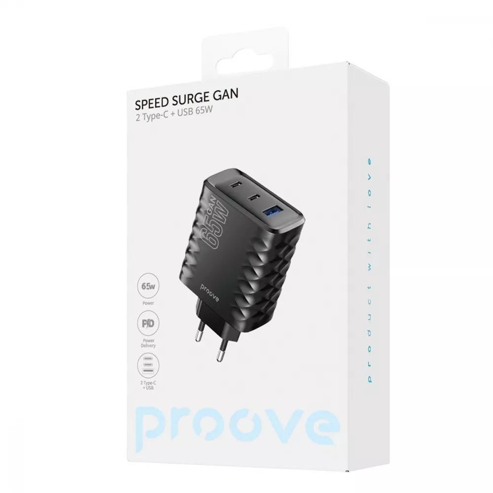 Мережевий зарядний пристрій Proove Speed ​​Surge Gan 65W USB 2 Type-C White - фото 5