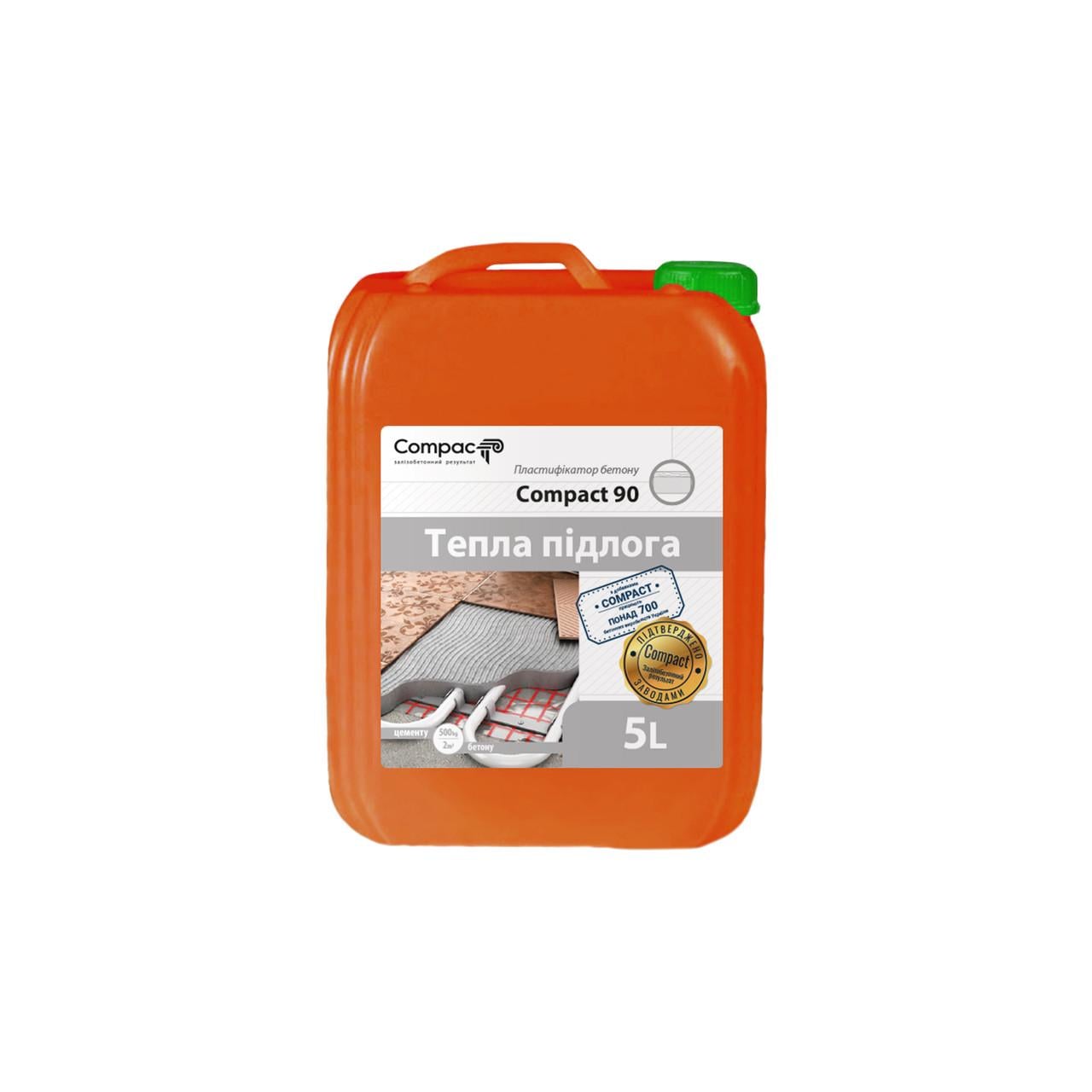 Пластификатор Теплый пол Compact 90 Euro для бетона стяжки 5 л (010912)