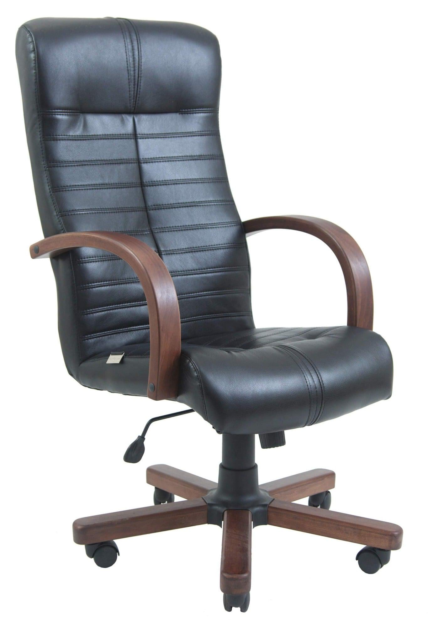 Офисное кресло руководителя Richman Orion кожа Комбо Люкс Wood М1 Tilt Черный (605c9a54dfe672141c1092d6)