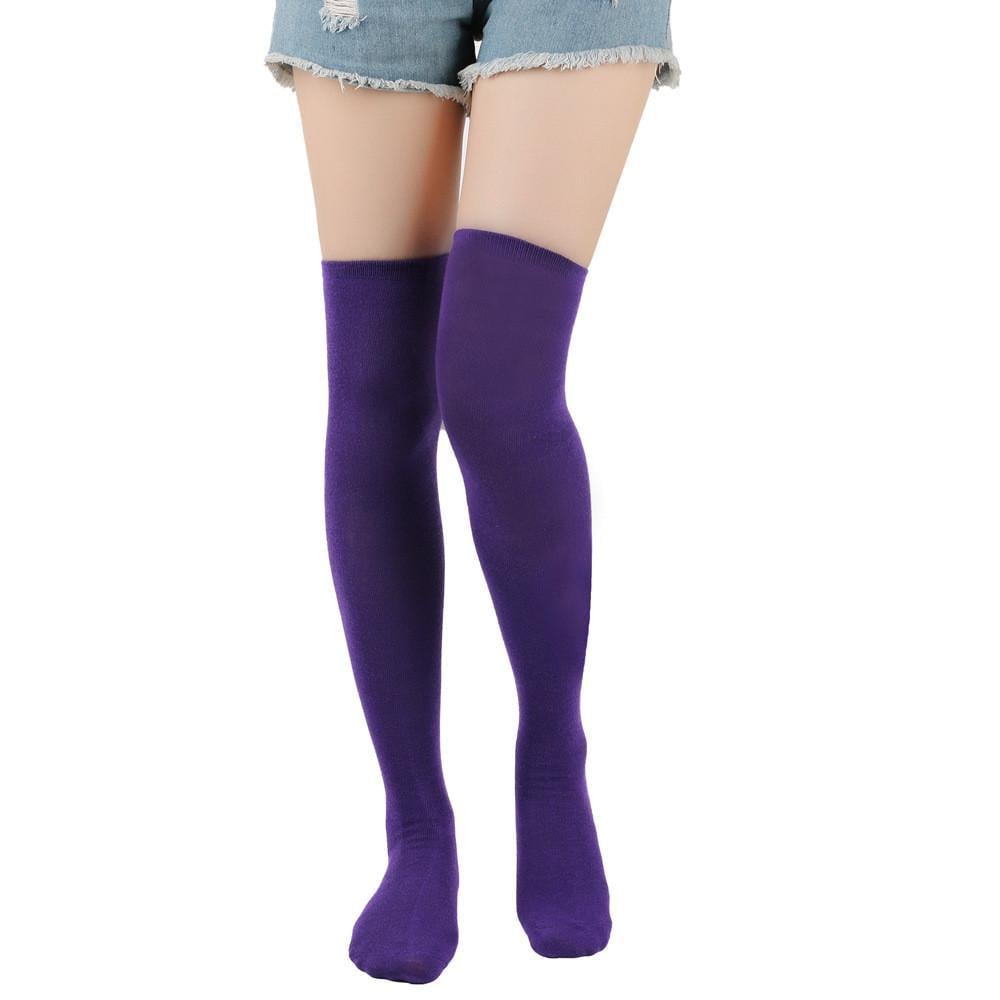 Гольфы выше колена подростковые 12-18 лет р. 35-40 Фиолетовый (2301)