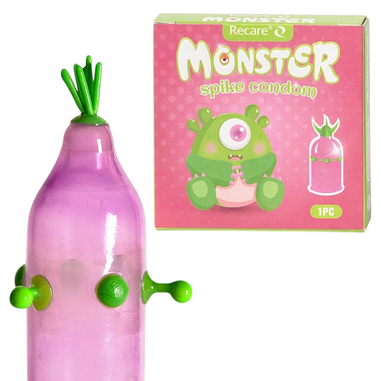 Насадка на член Recare Green Monster Spike Condom презерватив з кульками та вусиками (2928865443)