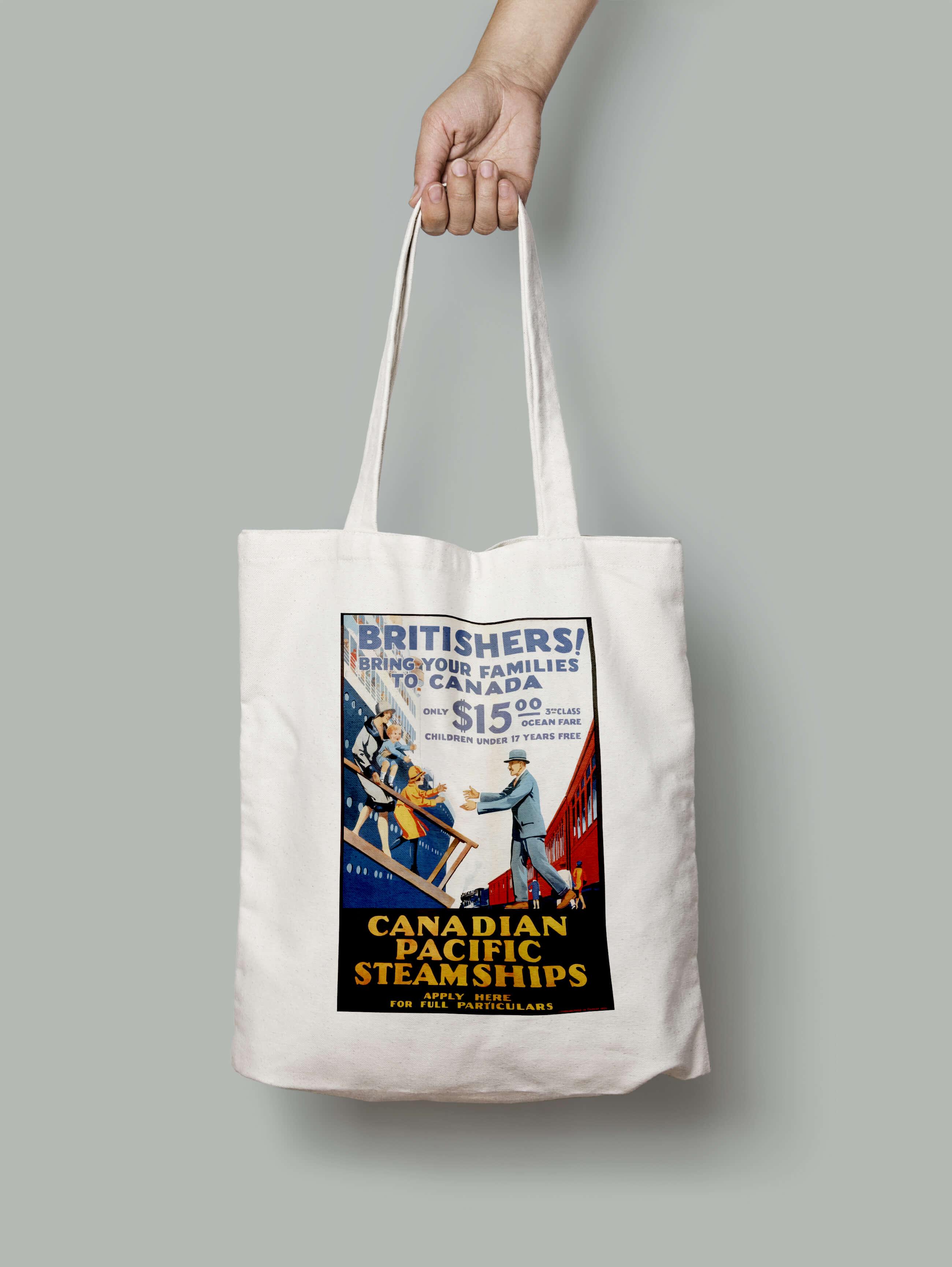 Эко-сумка Британцы путешествуют семьями в Канаду на пароходах шопер (canada_3_Bag)