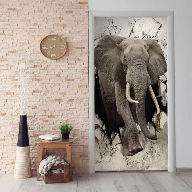 Наклейка интерьерная на двери Sticker Wall SW-00000926 Слон 104х210 см