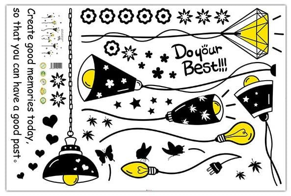 Наклейка интерьерная на стену Green Life Лампы 85х175 см (XL8198) - фото 3 Наклейка интерьерная на стену Green Life Лампы 85х175 см (XL8198) - фото 3