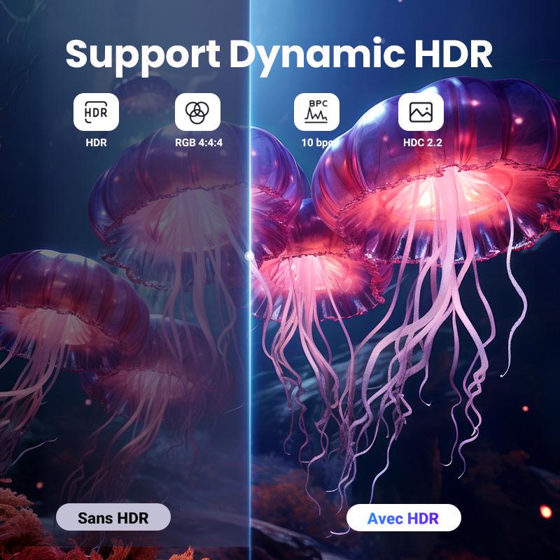 Кабель UGREEN DisplayPort 1.4 8K 60Hz 4K 240Hz 2K 240Hz 1080p 240Hz 32.4 Гбіт/с VESA DP G-Sync Free Sync HDR 10+ 3 м Чорний (25906) - фото 8 Кабель UGREEN DisplayPort 1.4 8K 60Hz 4K 240Hz 2K 240Hz 1080p 240Hz 32.4 Гбіт/с VESA DP G-Sync Free Sync HDR 10+ 3 м Чорний (25906) - фото 8