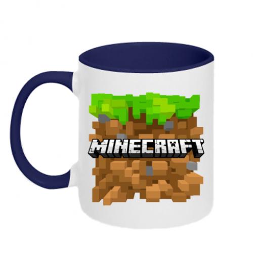 Чашка двоколірна Minecraft Main Logo 320 мл Білий із синім (352292-19-39138)