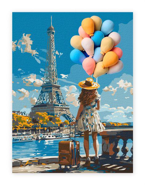 Картина по номерам Ideyka Привет из Парижа с красками и воздушной глиной 30x40 см (Id-30006)