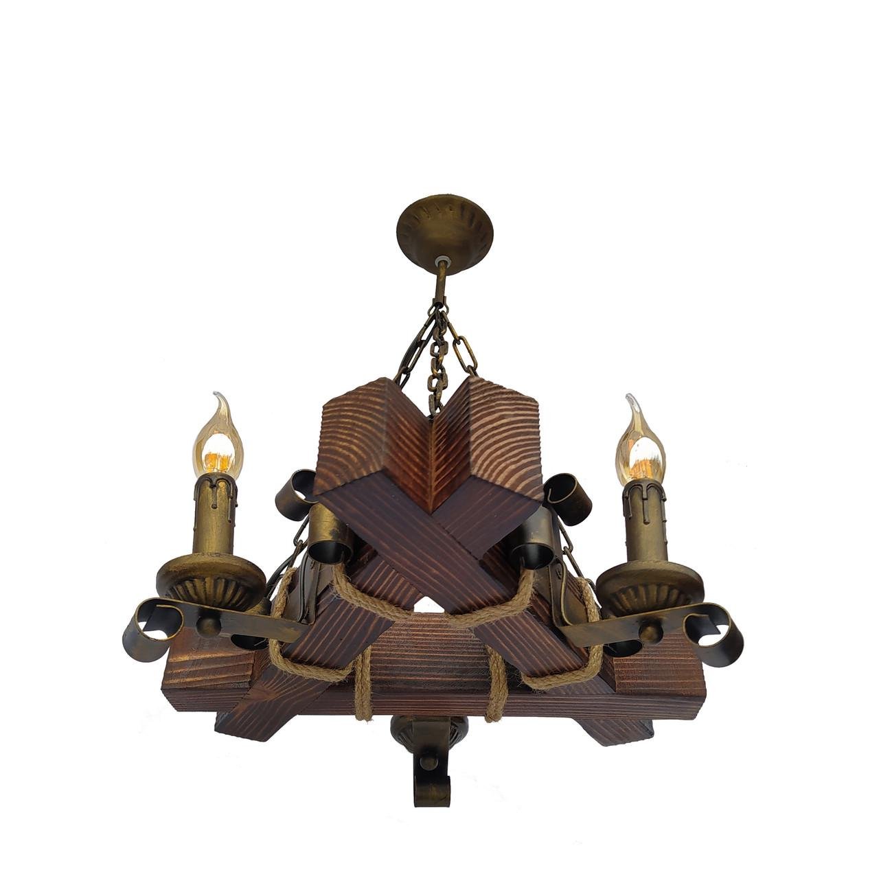 Люстра подвесная деревянная Lighthouse LPR-20102/3 Свечи Коричневый (112179) Люстра подвесная деревянная Lighthouse LPR-20102/3 Свечи Коричневый (112179)
