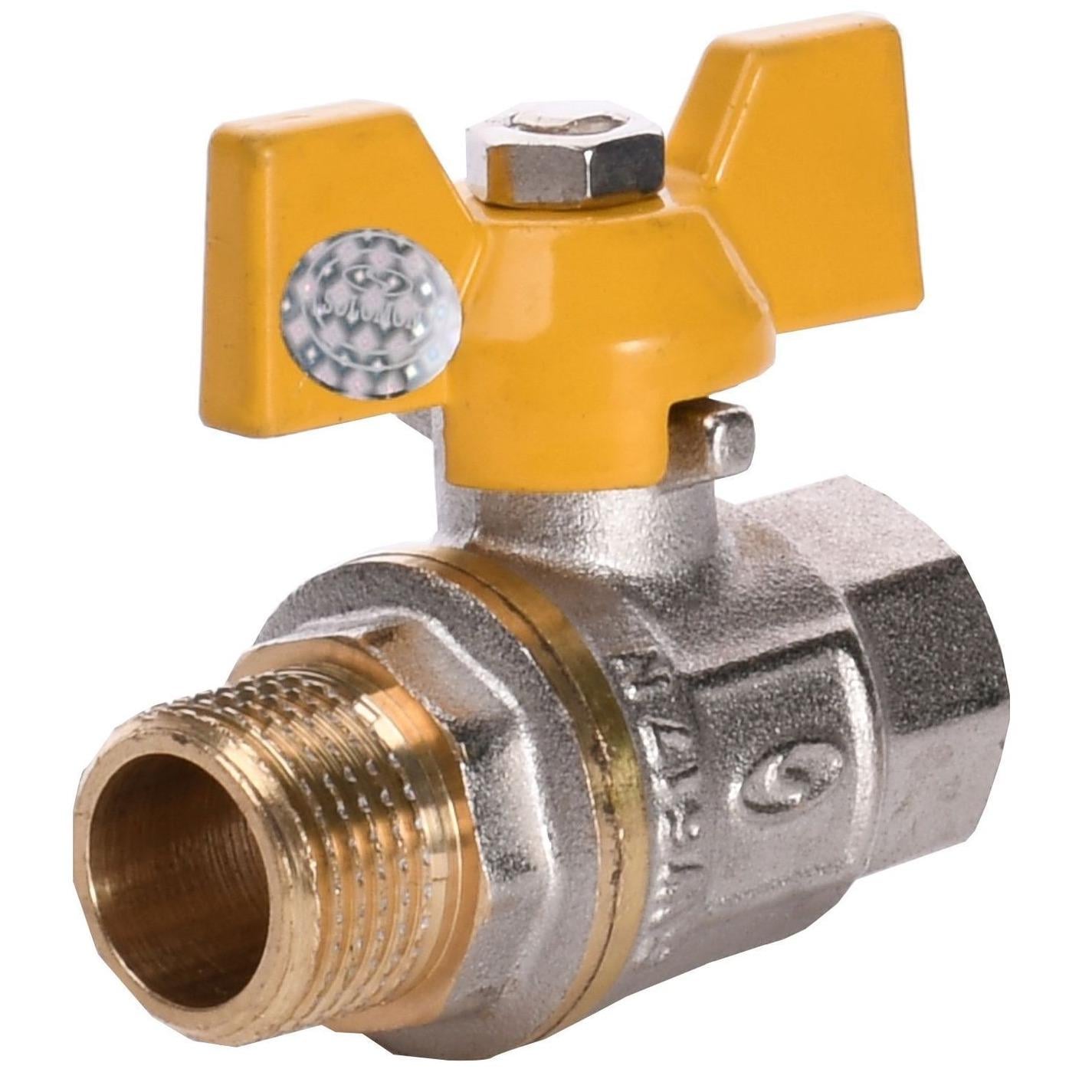 Кран шаровой Solomon B1008 000001321 1/2" ВЗ для газа бабочка (104546)