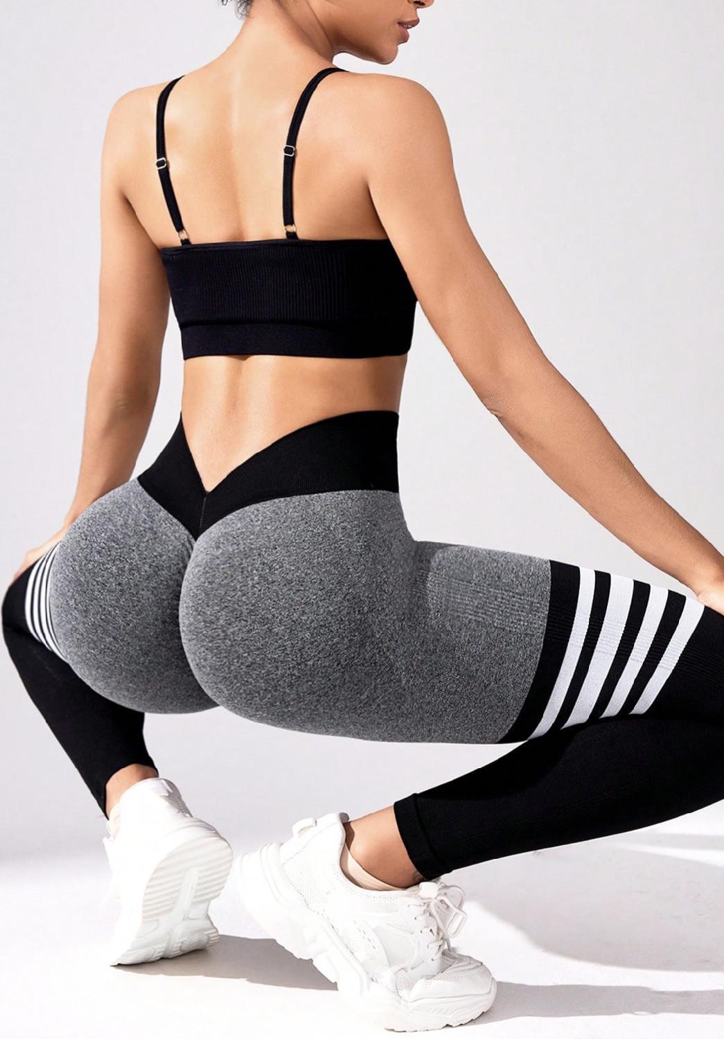 Лосины для фитнеса LILAFIT пуш ап S Черный с серым (LFL000087) - фото 2