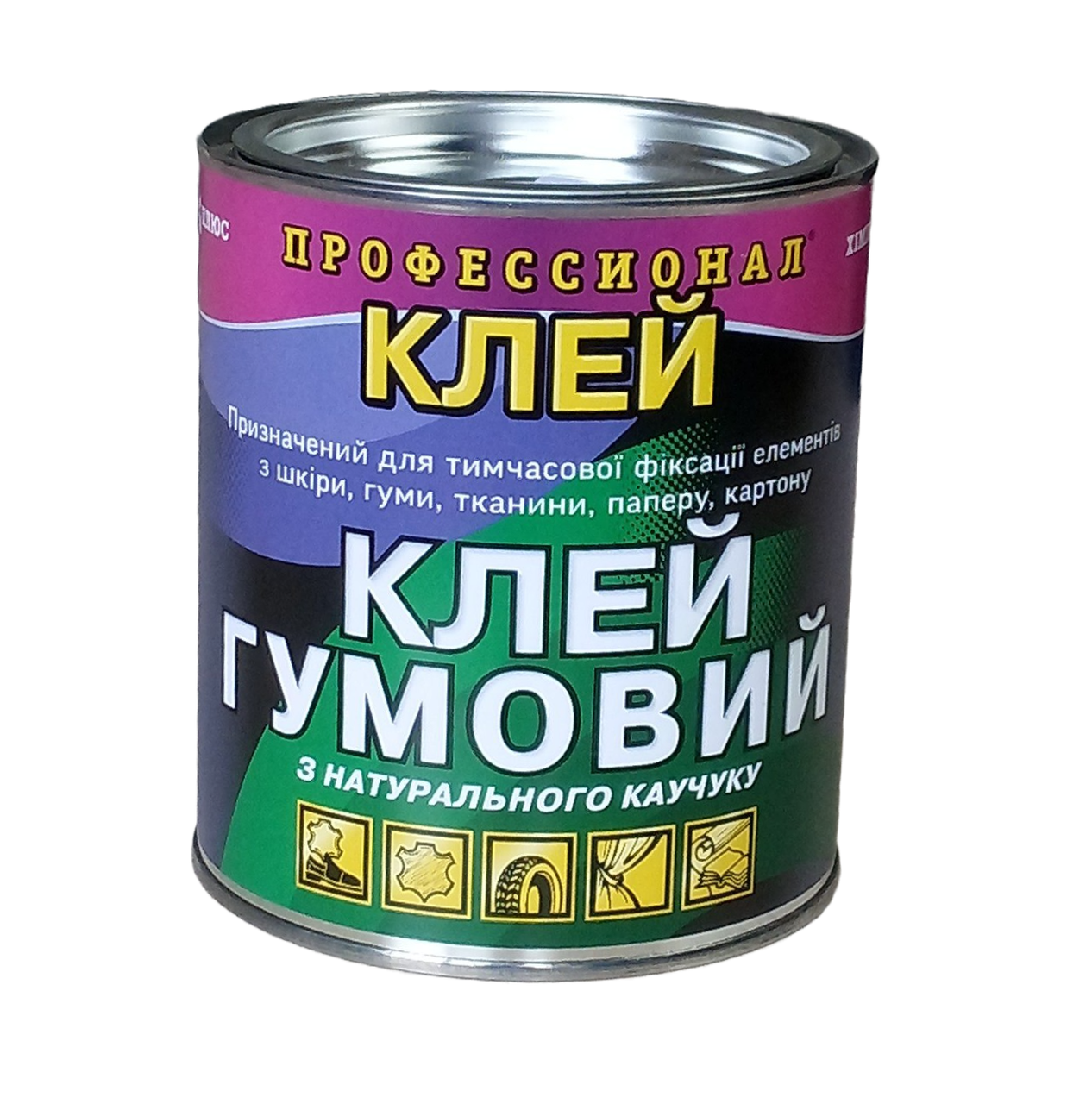 Клей у банці Хімік-Плюс гумовий водостійкий з натурального каучуку 0,8 л (34381)