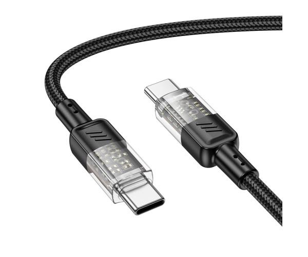 Кабель USB Hoco U129 3A Type-C to Type-C 60W 1,2 м Black