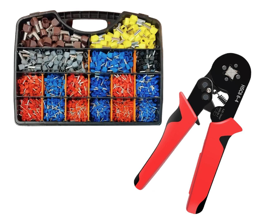 Комплект Tactix четырехгранный кримпер с наконечниками 17 видов 2430 шт. в органайзере 25х21х4 см (DART.E17)